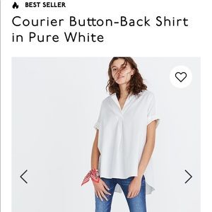 Madewell Courier Button Back Shirt in Pure White